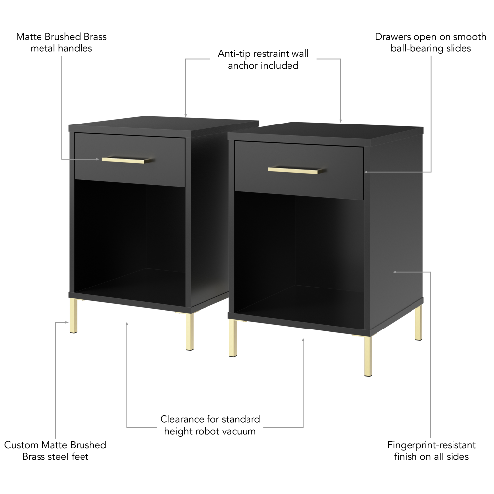 Shop Bush Furniture Soho End Table (Set of 2), Image 06, SHH005BL, #color_black stipple