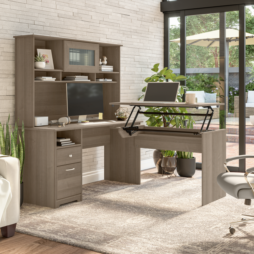 Shop Bush Furniture Cabot 60W Desk Hutch, Image 04, WC31231, #color_ash gray
