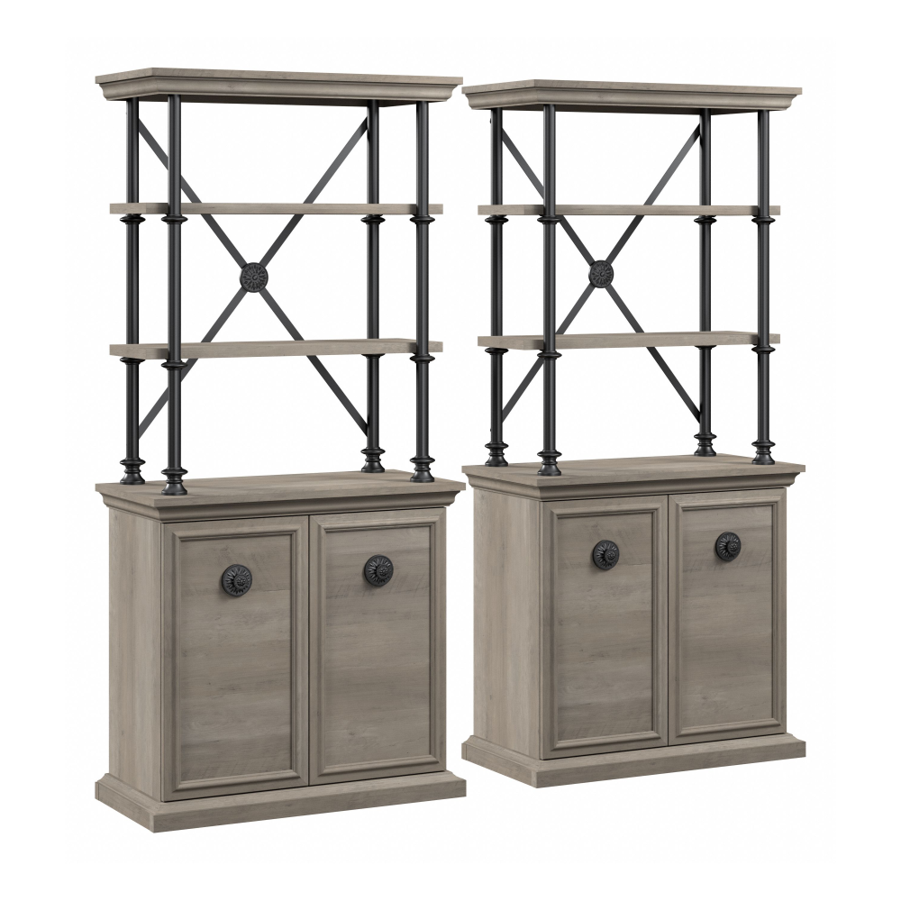 Shop Bush Furniture Coliseum Designer Bookcase with Doors (Set of Two), Image 01, CSM005DG, #color_driftwood gray