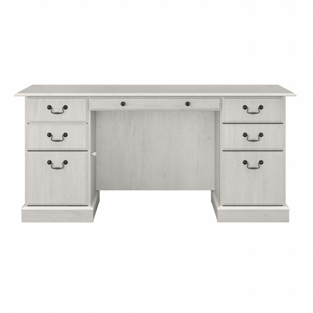 Shop Bush Furniture Saratoga Executive Desk with Drawers, Image 03, EX45766-03K, #color_linen white oak