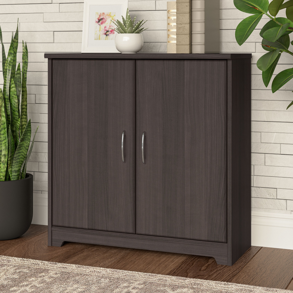 Shop Bush Furniture Cabot Small Storage Cabinet with Doors, Image 02, WC31798, #color_heather gray