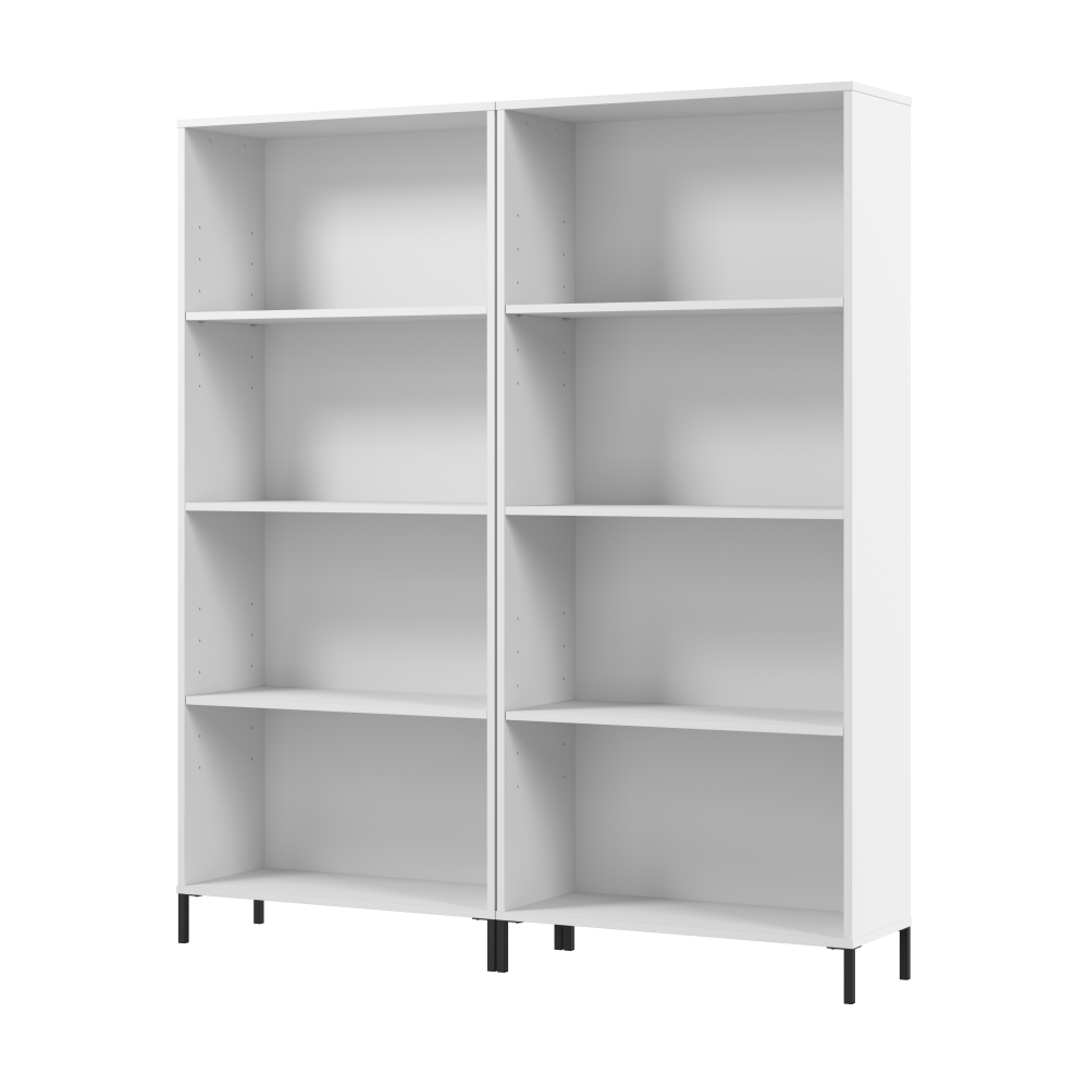 Shop Bush Furniture Soho 4 Shelf Bookcase - Set of 2, Image 01, SHH003WH, #color_white