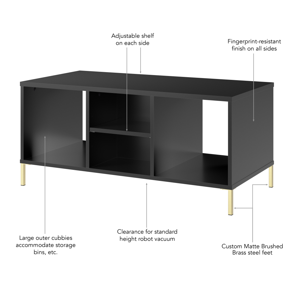 Shop Bush Furniture Soho Coffee Table, Image 05, SHT140BL-Z, #color_black stipple
