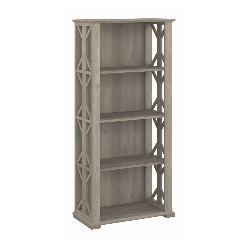 Shop Bush Furniture Homestead 4 Shelf Farmhouse Bookcase, Image 01, HOB166DG-03, #color_driftwood gray