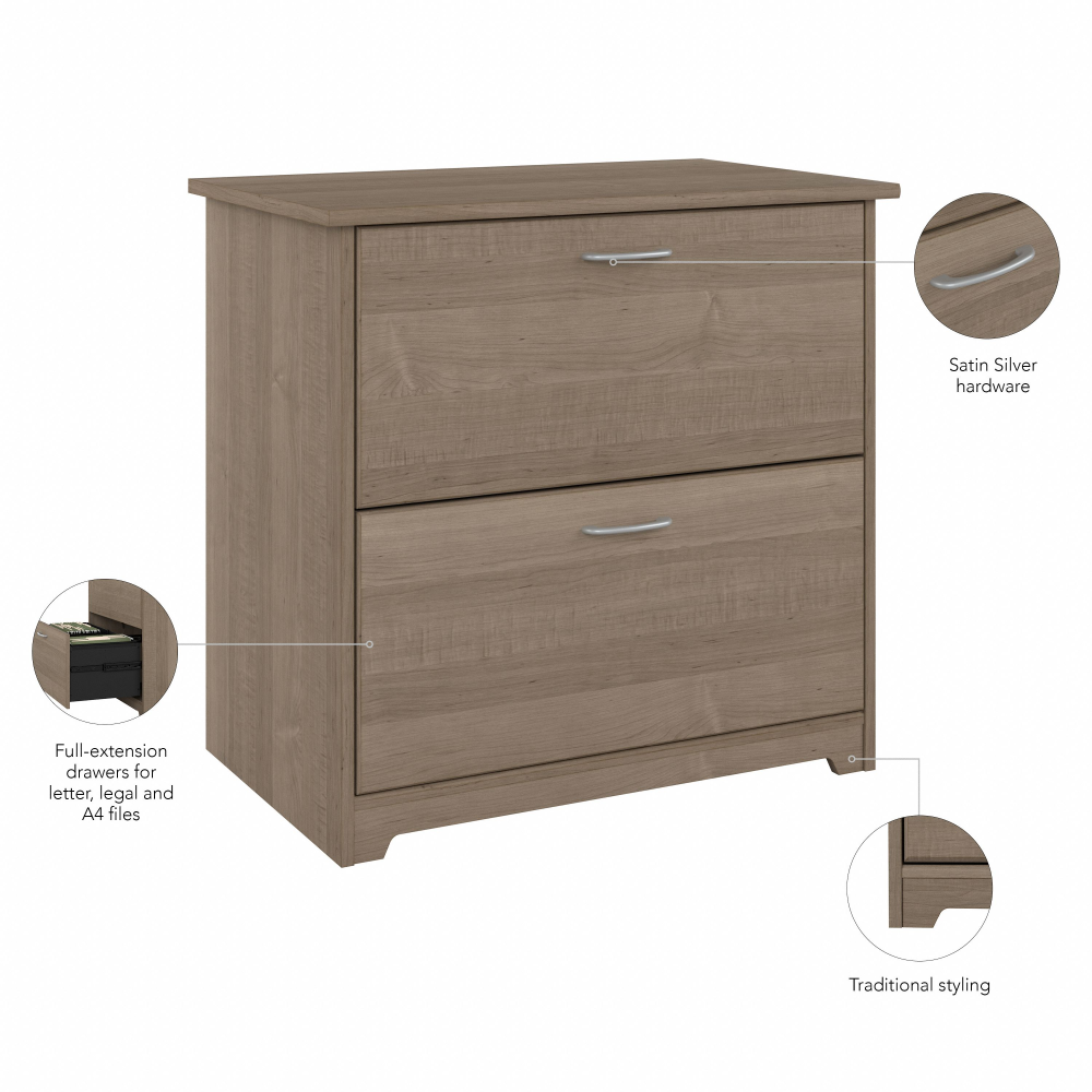 Shop Bush Furniture Cabot 2 Drawer Lateral File Cabinet, Image 08, WC31280, #color_ash gray