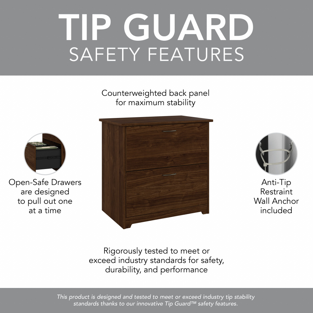 Shop Bush Furniture Cabot 2 Drawer Lateral File Cabinet, Image 09, WC31080-03, #color_modern walnut