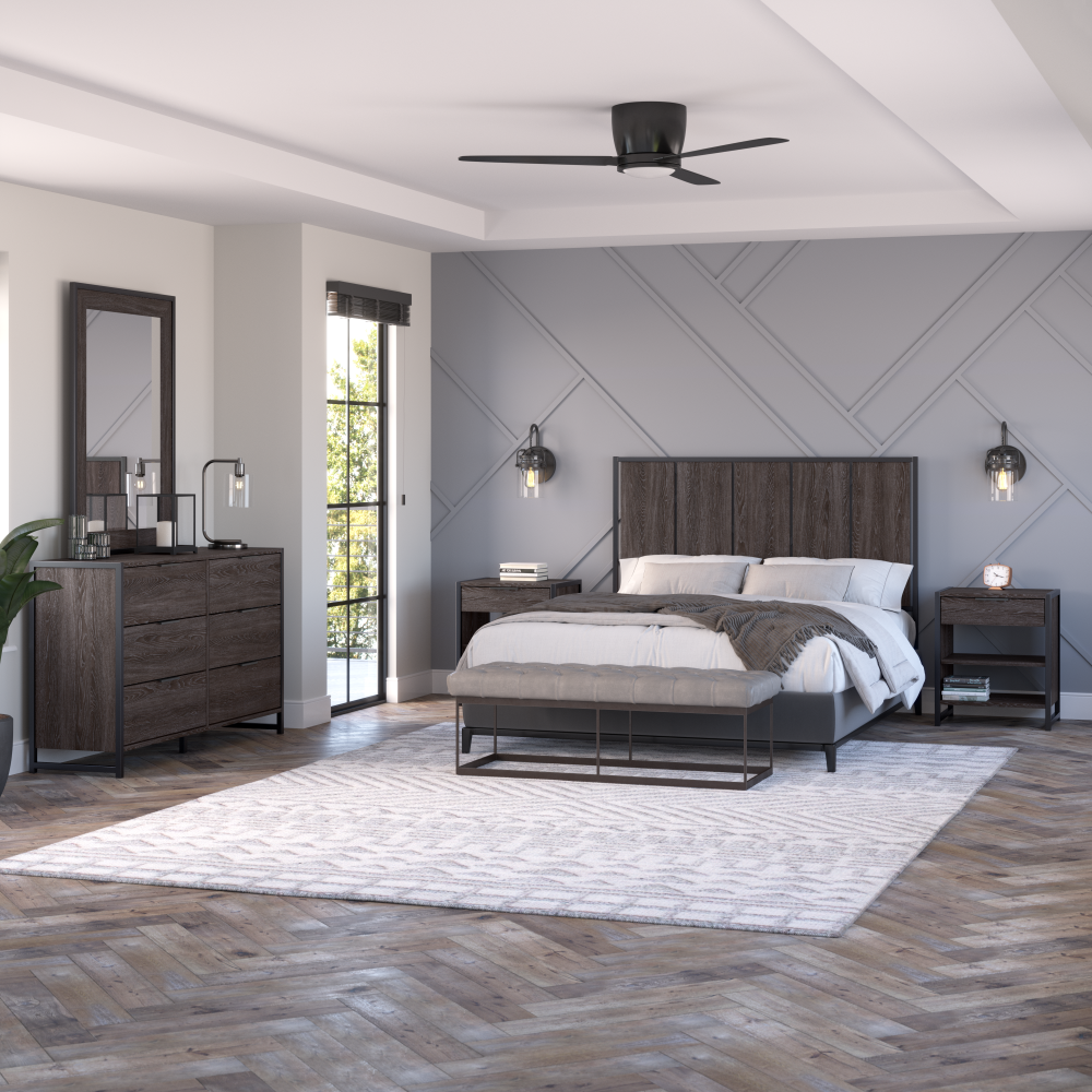 Shop Bush Furniture Atria Bedroom Mirror, Image 04, ARA130CR, #color_charcoal gray
