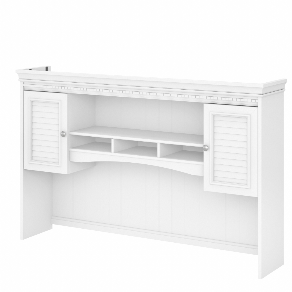 Shop Bush Furniture Fairview 60W Hutch for L Shaped Desk, Image 01, WC53631-03, #color_shiplap gray/pure white