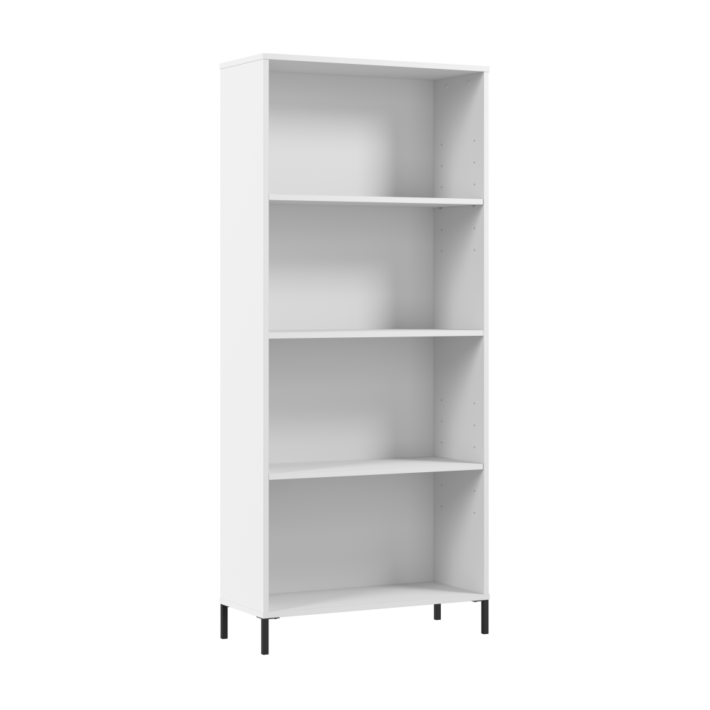 Shop Bush Furniture Essence 4 Shelf Bookcase, Image 01, ESB129WH, #color_white