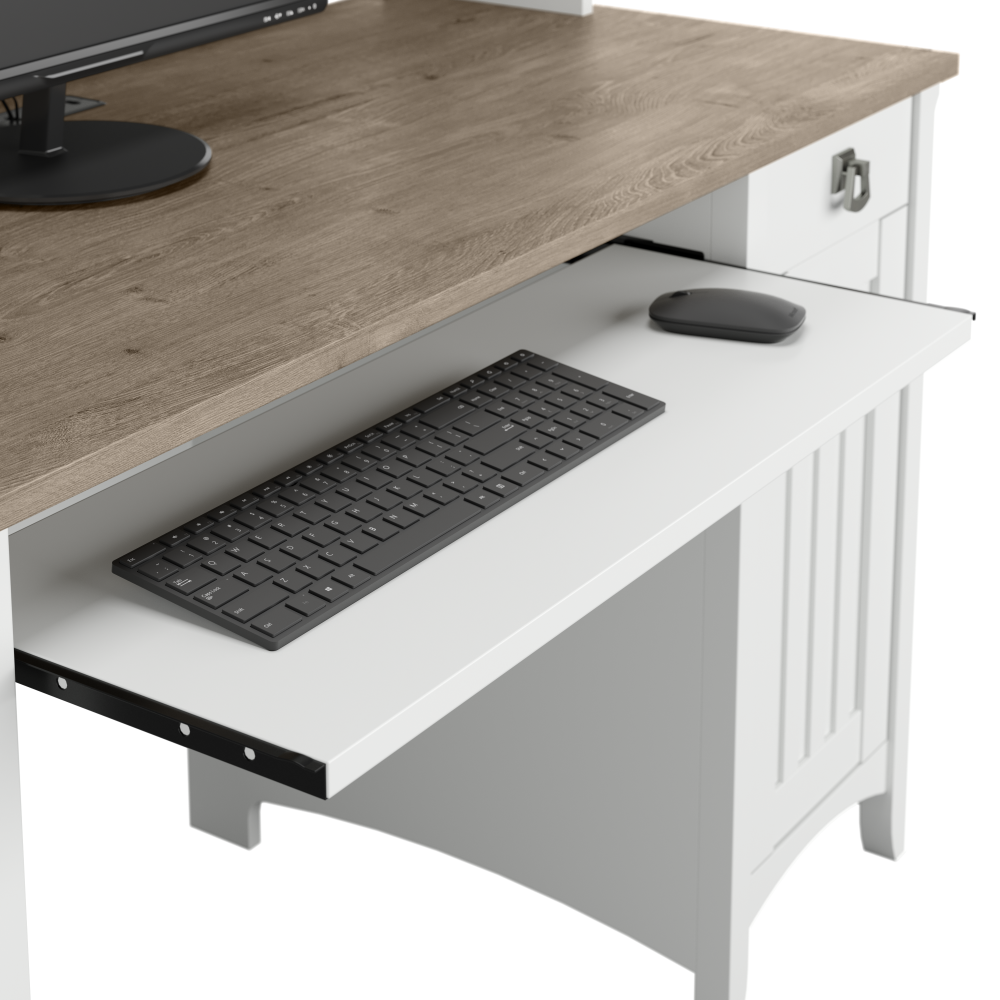 Shop Bush Furniture Salinas Small Computer Desk with Hutch, Image 04, MY72808-03, #color_shiplap gray/pure white