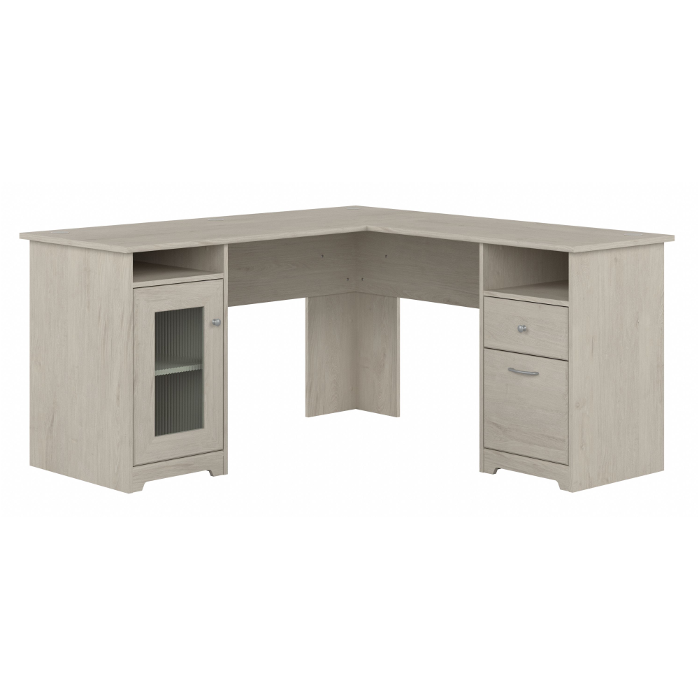 Shop Bush Furniture Cabot 60W L Shaped Computer Desk with Storage, Image 01, WC31130K, #color_linen white oak