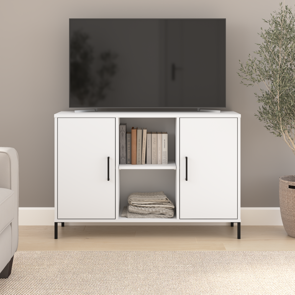 Shop Bush Furniture Soho 43W TV Stand, Image 02, SHS143WH-Z1, #color_white