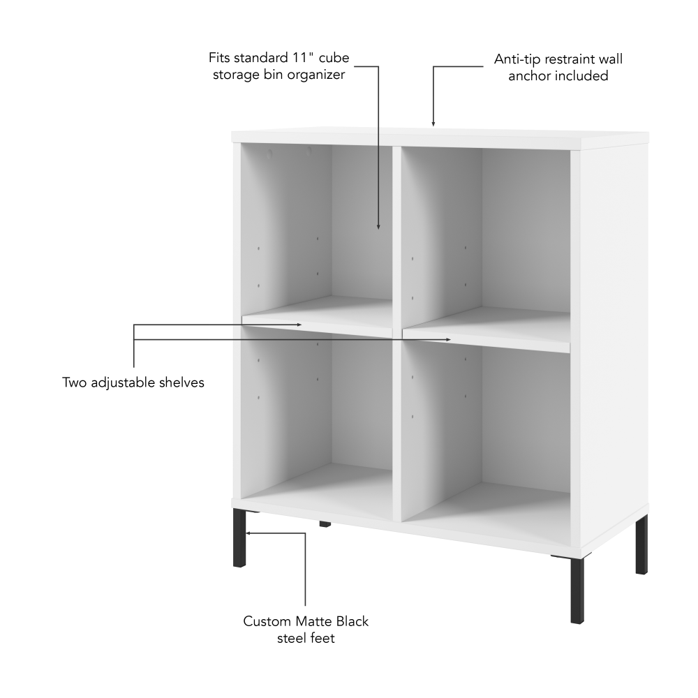 Shop Bush Furniture Soho 4 Cube Organizer, Image 05, SHB125WH-Z, #color_white