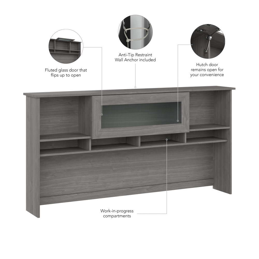 Shop Bush Furniture Cabot 72W Desk Hutch, Image 07, WC31373, #color_modern gray