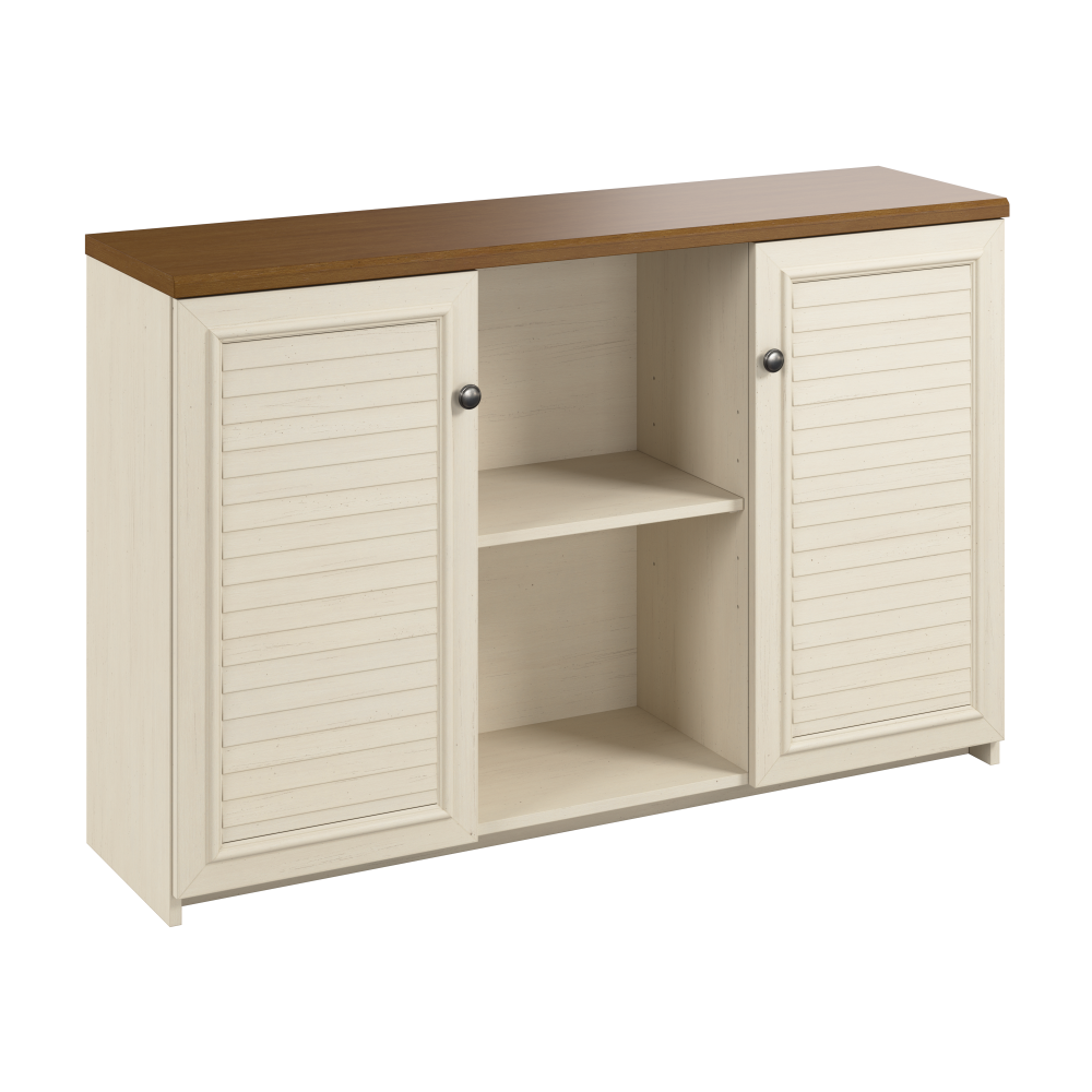 Shop Bush Furniture Fairview Accent Cabinet with Doors, Image 01, WC53248-03, #color_antique white/tea maple