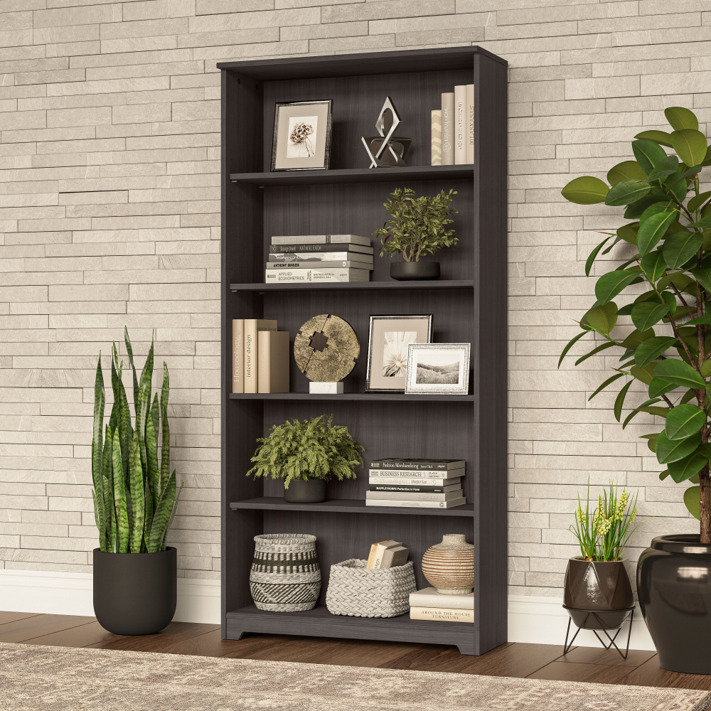 Shop Bush Furniture Cabot Tall 5 Shelf Bookcase, Image 02, WC31766, #color_heather gray
