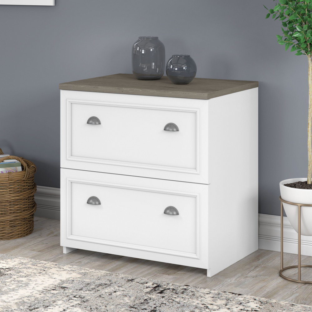 Shop Bush Furniture Fairview 2 Drawer Lateral File Cabinet, Image 02, WC53681-03, #color_shiplap gray/pure white