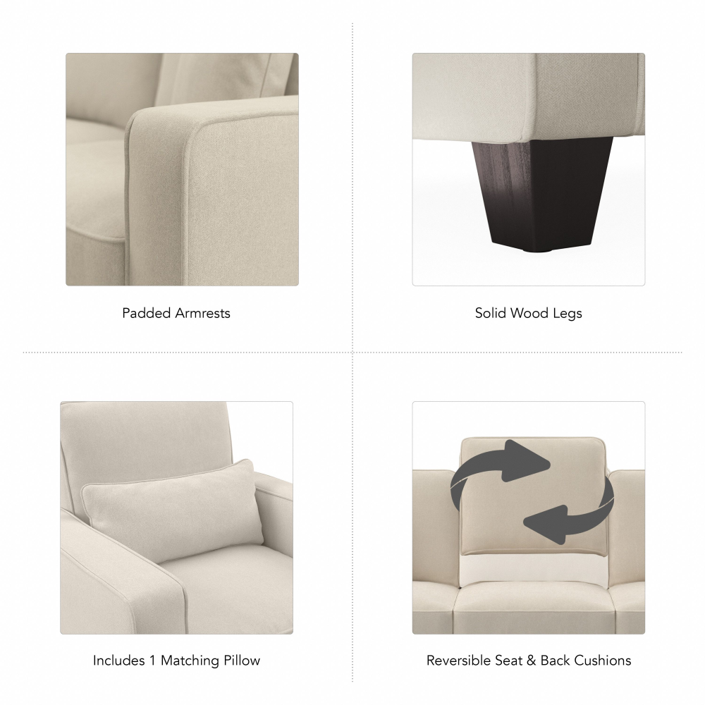 Shop Bush Furniture Stockton Accent Chair with Arms, Image 08, SNK36SCRH-03, #color_cream herringbone fabric