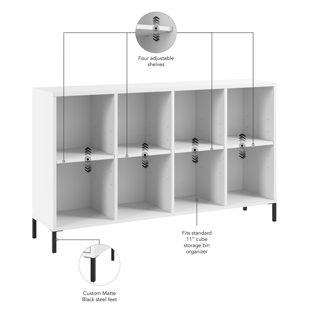 Shop Bush Furniture Essence 8 Cube Organizer, Image 06, ESB150WH, #color_white