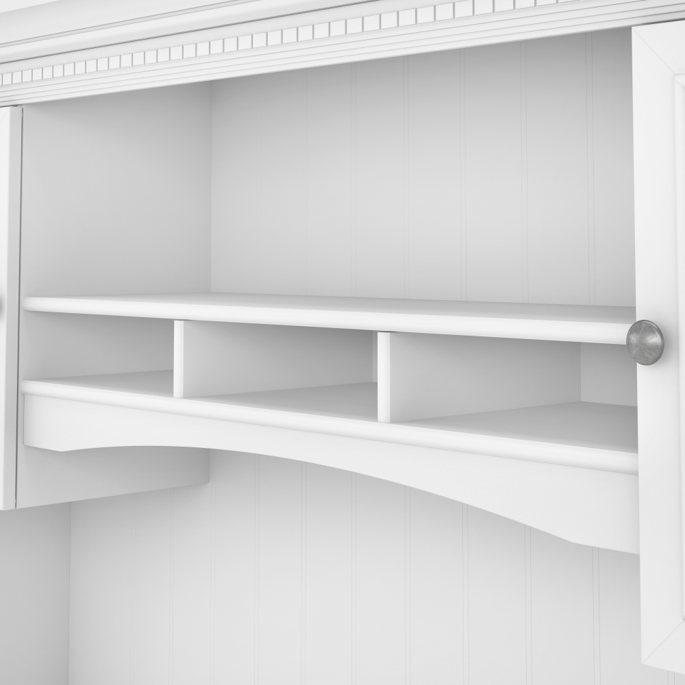Shop Bush Furniture Fairview 60W Hutch for L Shaped Desk, Image 05, WC53631-03, #color_shiplap gray/pure white
