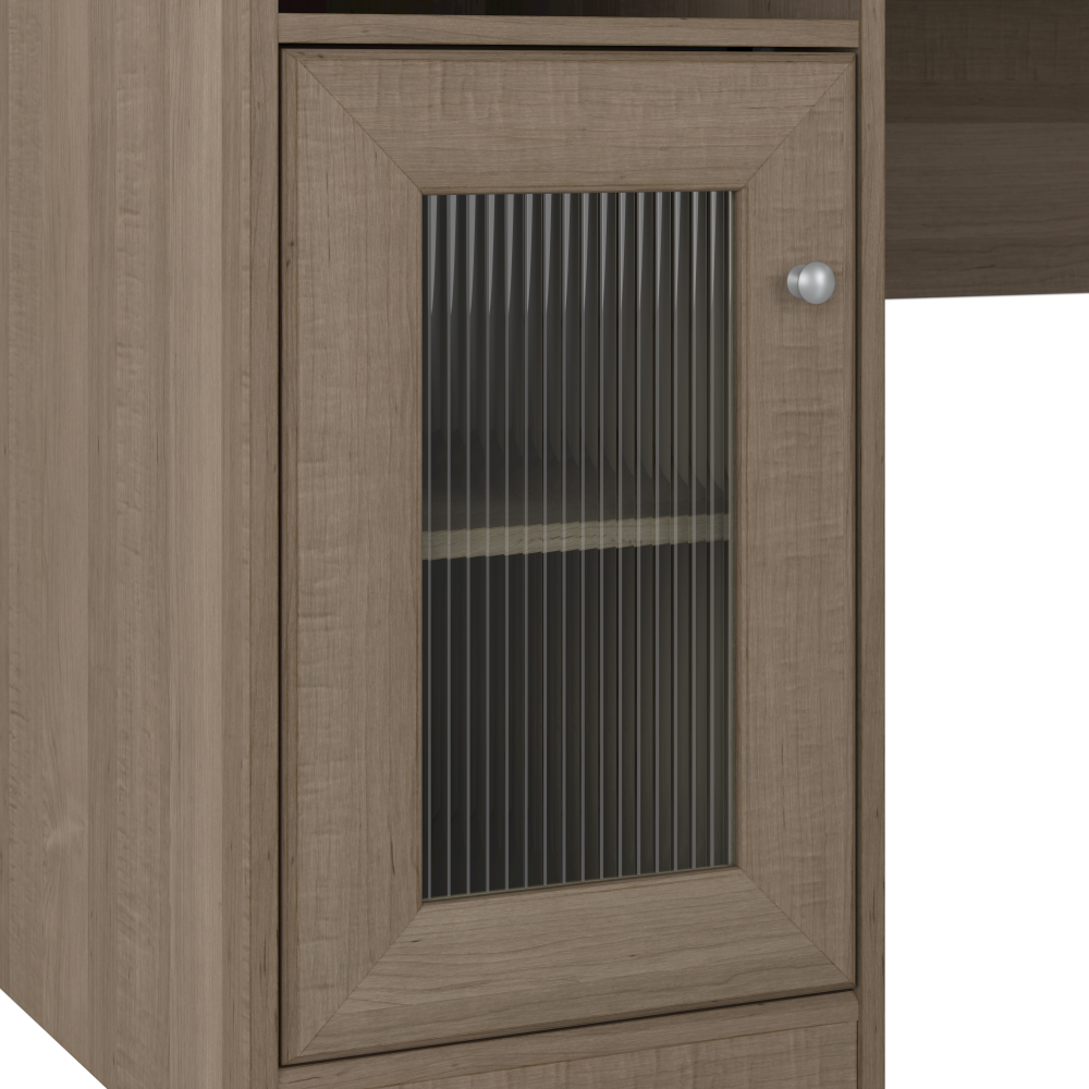 Shop Bush Furniture Cabot 60W L Shaped Computer Desk with Mid Back Leather Box Chair, Image 04, CAB059AG, #color_ash gray