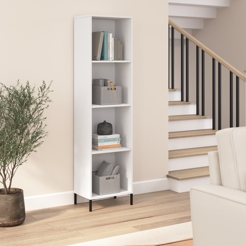 Shop Bush Furniture Essence Narrow Bookcase, Image 02, ESB117WH, #color_white