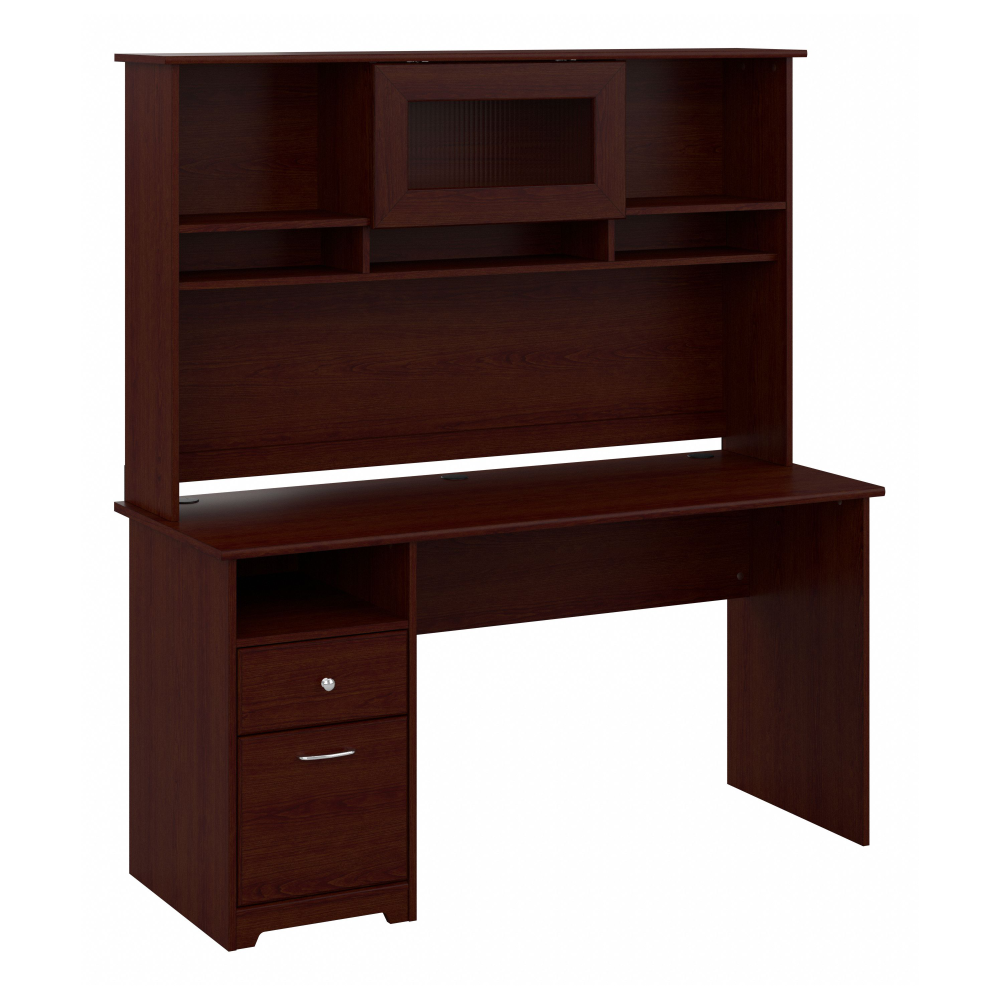 Shop Bush Furniture Cabot 60W Computer Desk with Hutch, Image 01, CAB042HVC, #color_harvest cherry