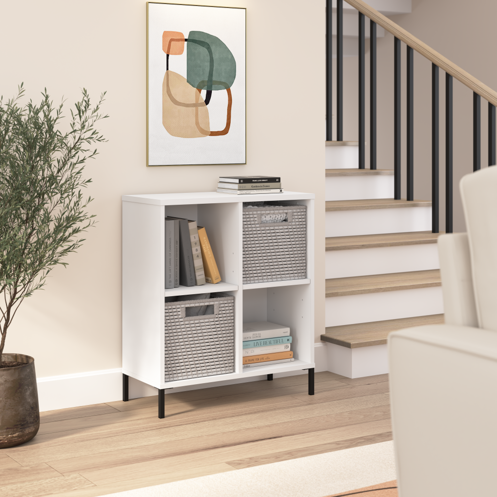 Shop Bush Furniture Essence 4 Cube Organizer, Image 02, ESB125WH, #color_white