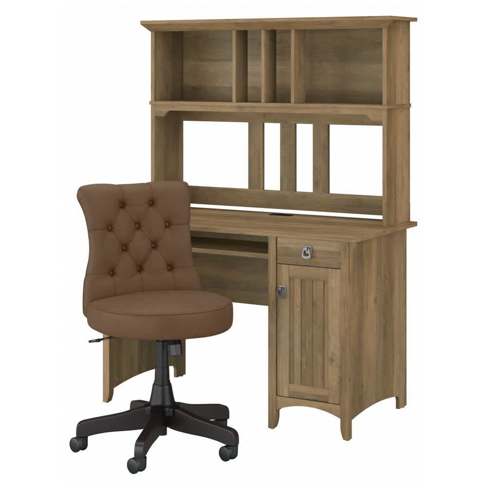 Shop Bush Furniture Salinas 48W Computer Desk with Hutch and Mid Back Tufted Office Chair, Image 01, SAL012RCP, #color_reclaimed pine