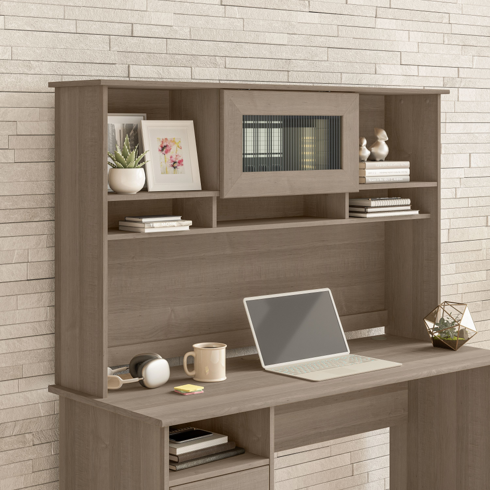 Shop Bush Furniture Cabot 60W Desk Hutch, Image 02, WC31231, #color_ash gray