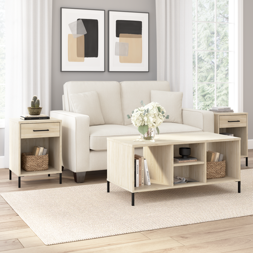 Shop Bush Furniture Soho Coffee Table with End Tables, Image 02, SHH004NE, #color_natural elm