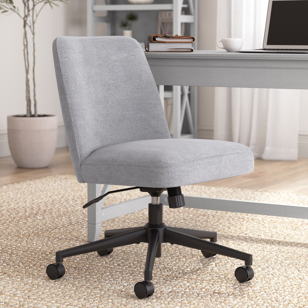 Shop Bush Furniture Serenity Mid Back Armless Office Chair with Wheels, Image 02, CH4101CGF-03, #color_cool gray fabric