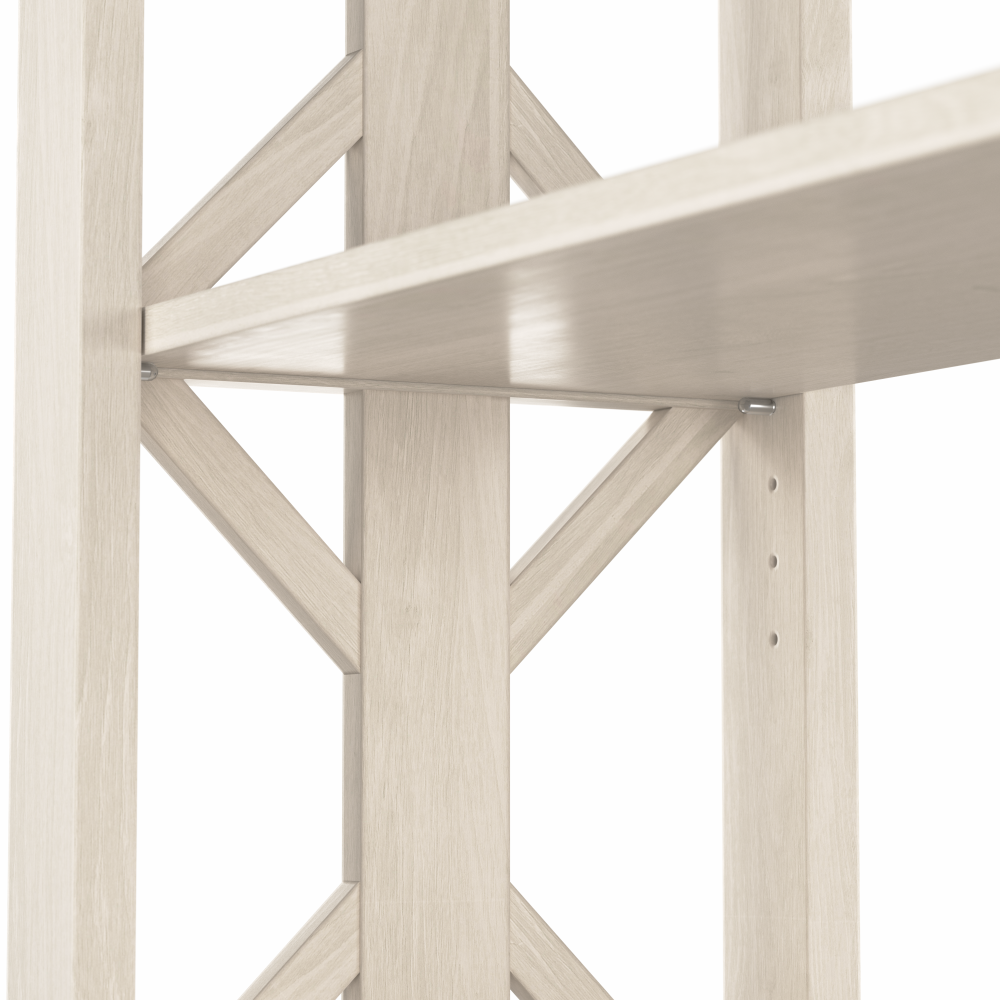 Shop Bush Furniture Homestead Console Table with Shelves, Image 05, HOT248LW-03, #color_linen white oak