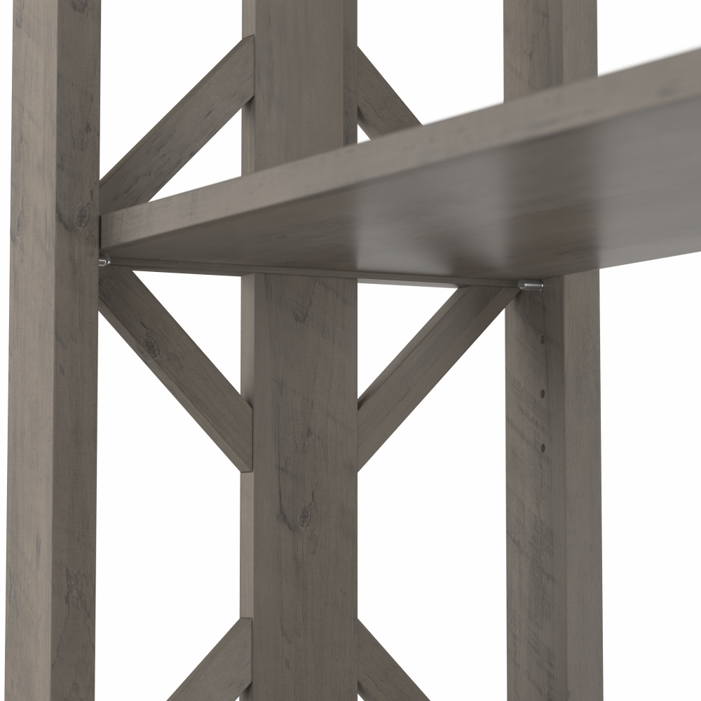 Shop Bush Furniture Homestead Console Table with Shelves, Image 06, HOT248DG-03, #color_driftwood gray