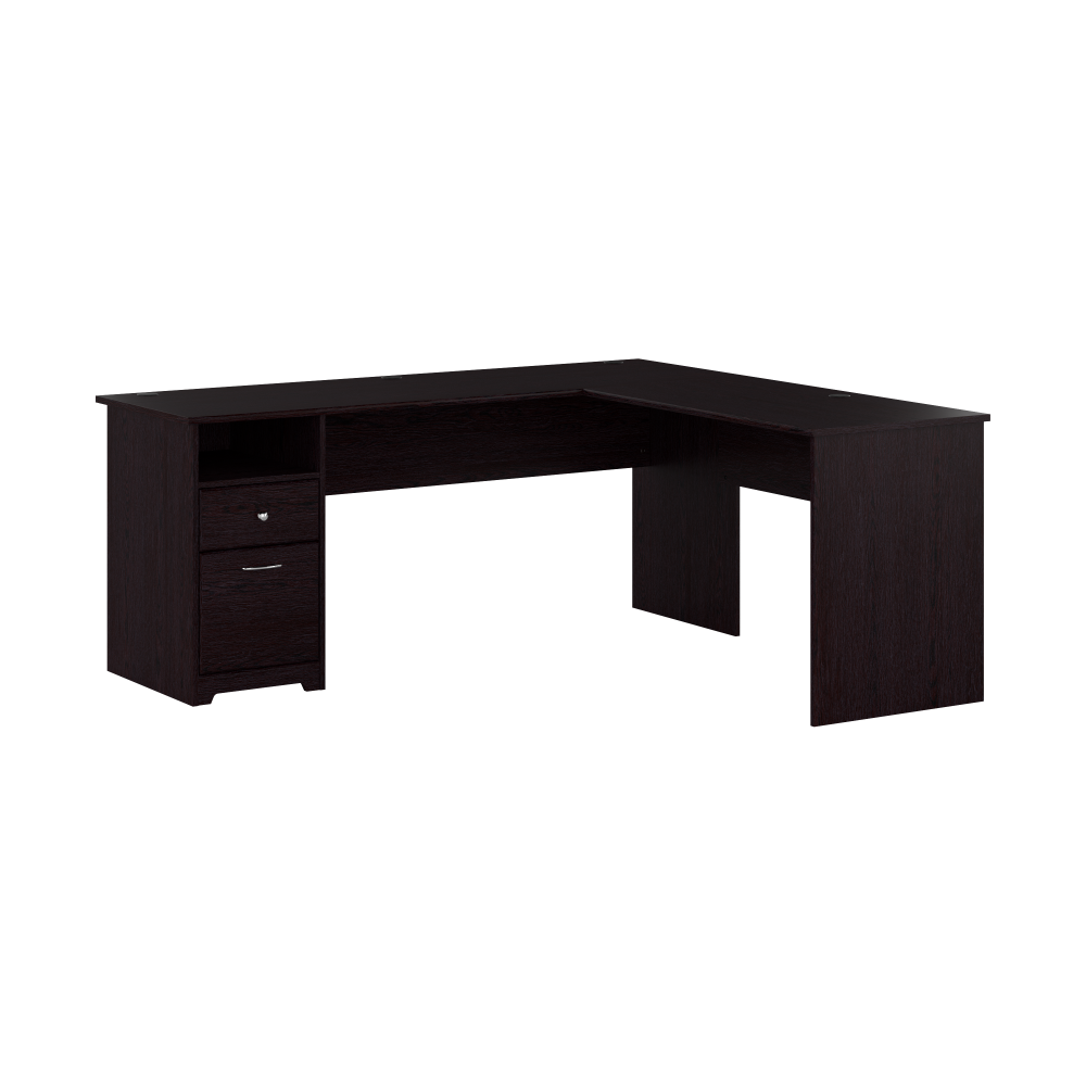 Shop Bush Furniture Cabot 72W L Shaped Computer Desk with Drawers, Image 01, CAB051EPO, #color_espresso oak