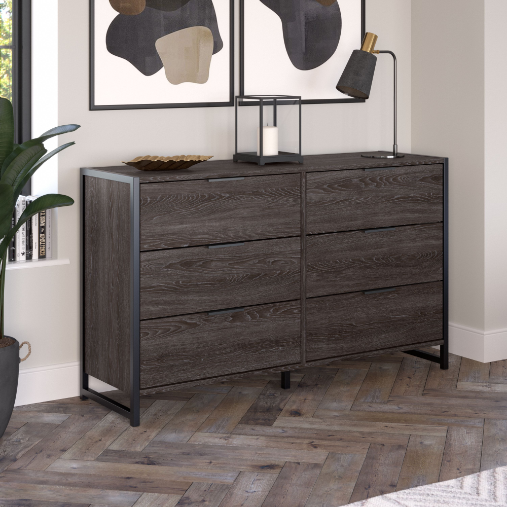 Shop Bush Furniture Atria 6 Drawer Dresser, Image 02, ARS160CRK, #color_charcoal gray