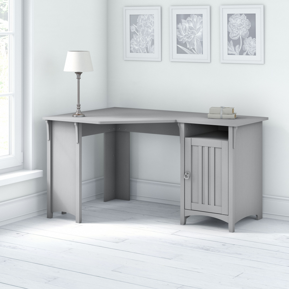 Shop Bush Furniture Salinas 55W Corner Desk with Storage, Image 02, SAD155CG-03, #color_cape cod gray