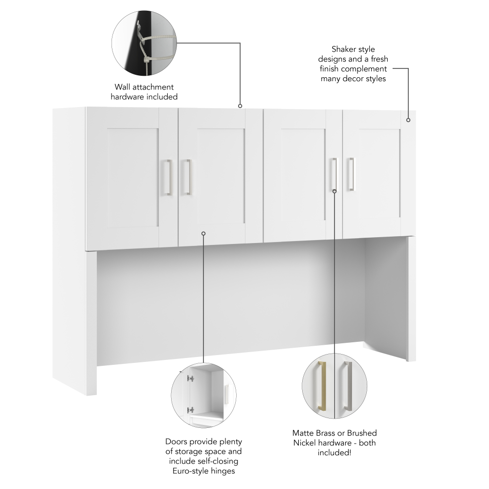 Shop Bush Business Furniture Hampton Heights 60W Hutch, Image 07, HHH160WH, #color_white