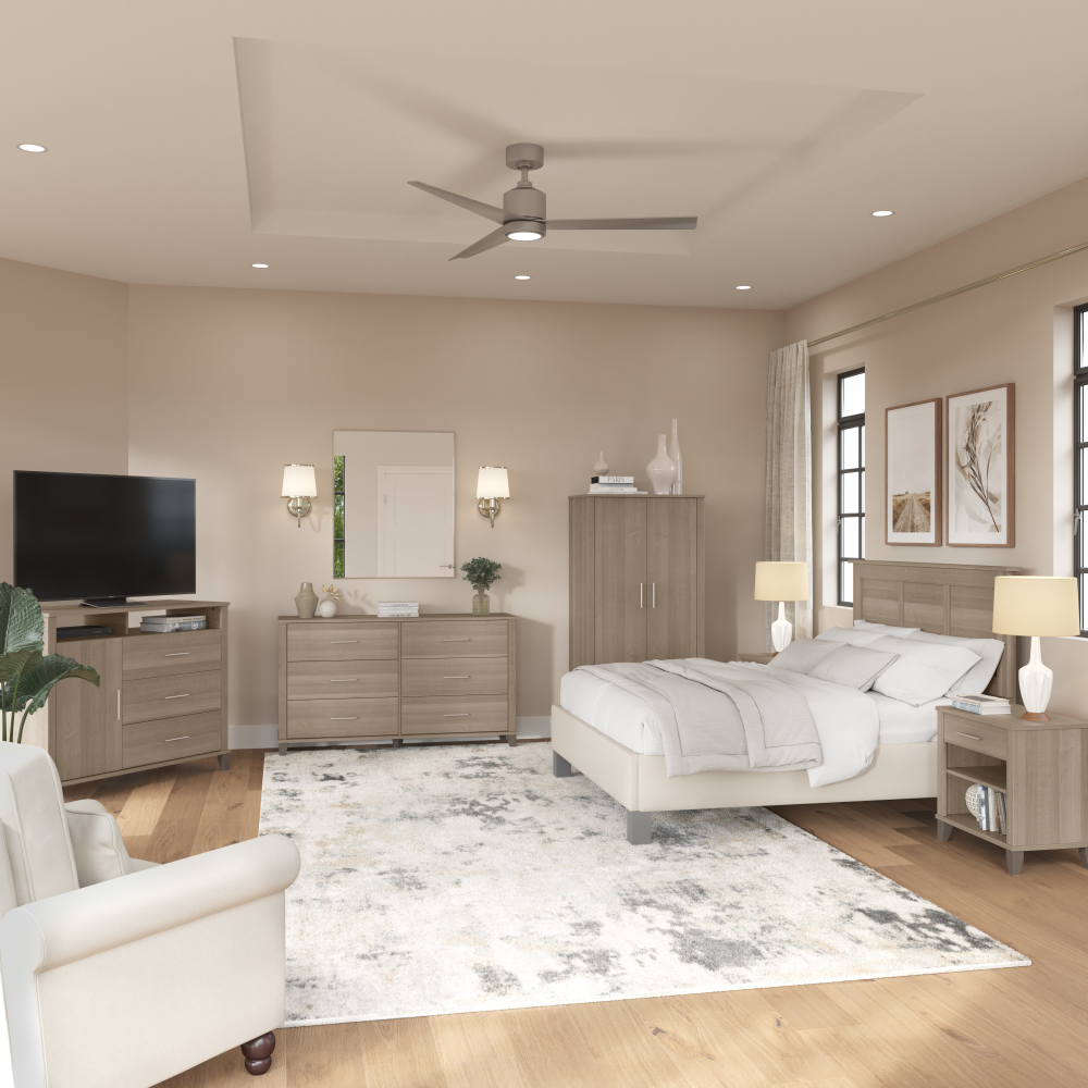 Shop Bush Furniture Somerset Full/Queen Size Headboard, Image 03, STQ165AG, #color_ash gray