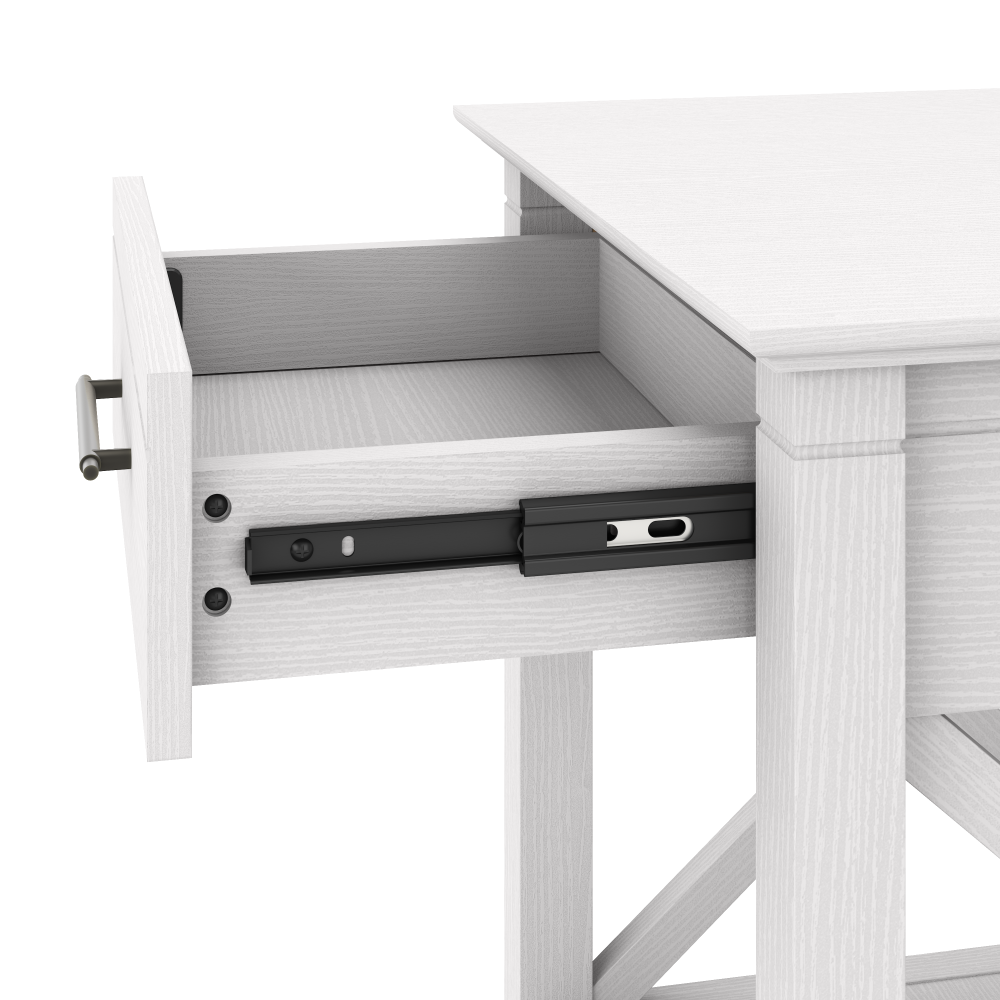 Shop Bush Furniture Key West Tall TV Stand with Coffee Table and Set of 2 End Tables, Image 03, KWS025WT, #color_pure white oak