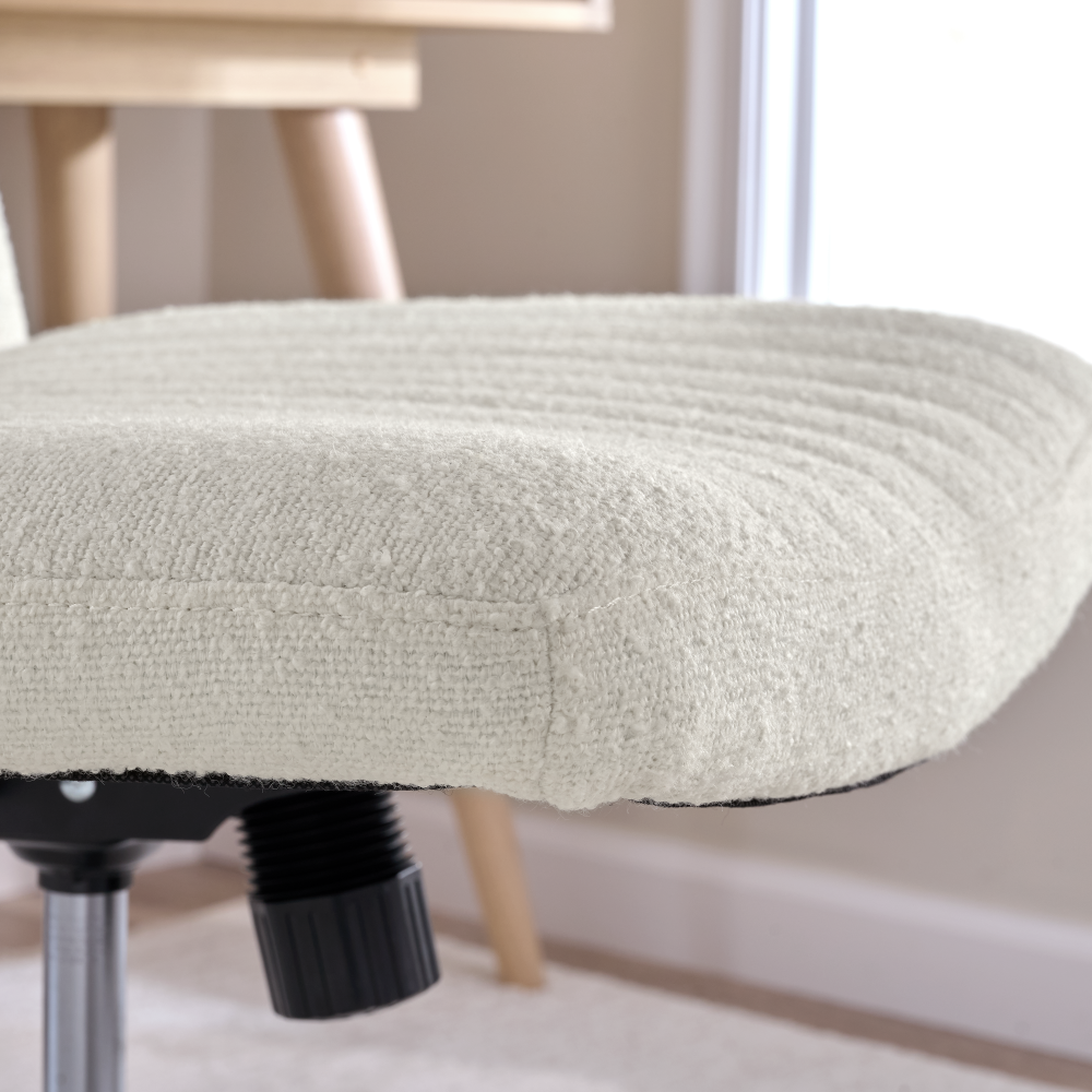 Shop Bush Furniture Sutton Armless Computer Chair Without Wheels, Image 04, CH4201LCF-03, #color_light cream fabric