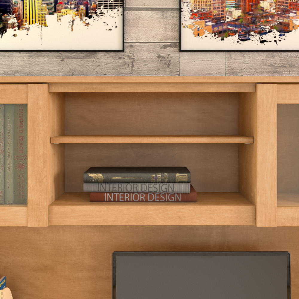 Shop Bush Furniture Somerset 60W L Shaped Desk with Hutch, Image 05, SET002MC, #color_maple cross