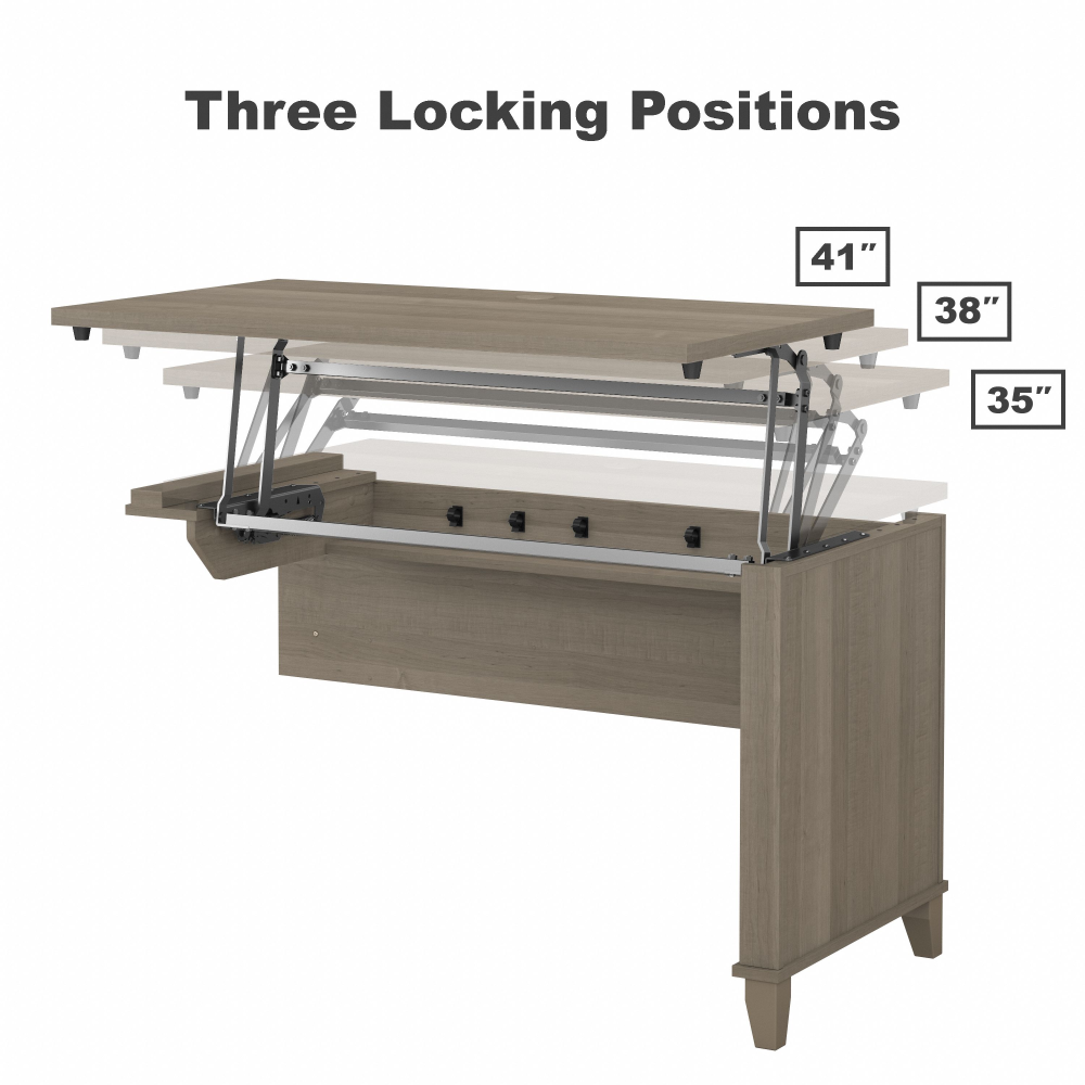 Shop Bush Furniture Somerset 72W 3 Position Sit to Stand L Shaped Desk with Hutch and File Cabinet, Image 07, SET016AG, #color_ash gray