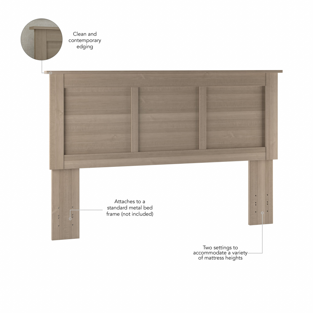 Shop Bush Furniture Somerset Full/Queen Size Headboard, Image 06, STQ165AG, #color_ash gray