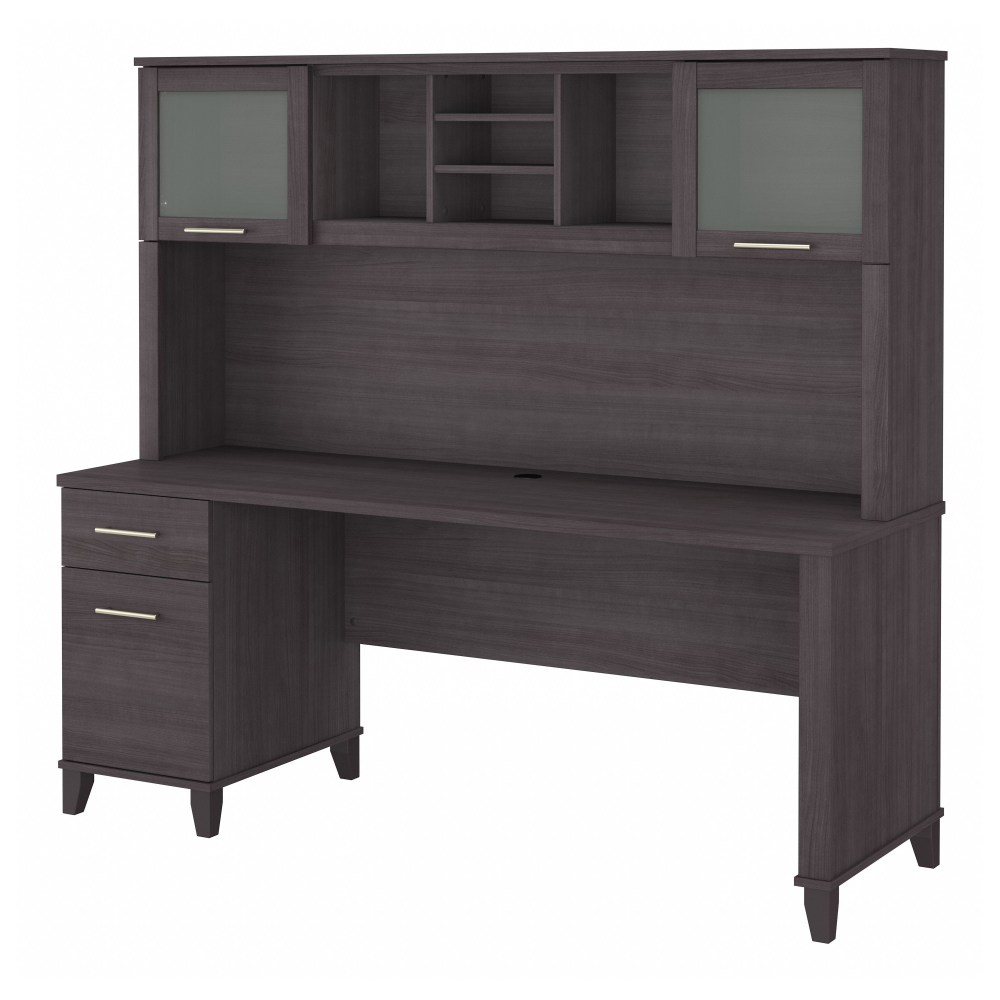 Shop Bush Furniture Somerset 72W Office Desk with Drawers and Hutch, Image 02, SET018SG, #color_storm gray