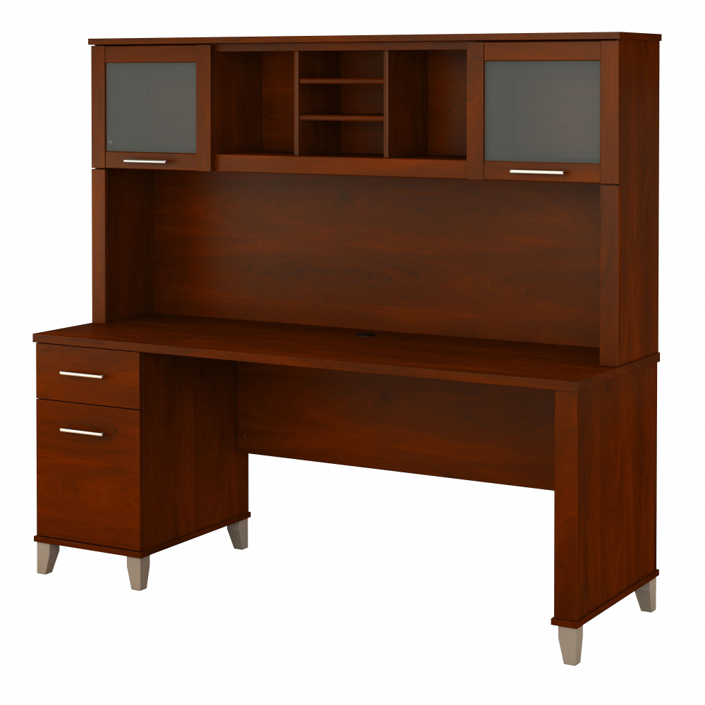 Shop Bush Furniture Somerset 72W Office Desk with Drawers and Hutch, Image 02, SET018HC, #color_hansen cherry