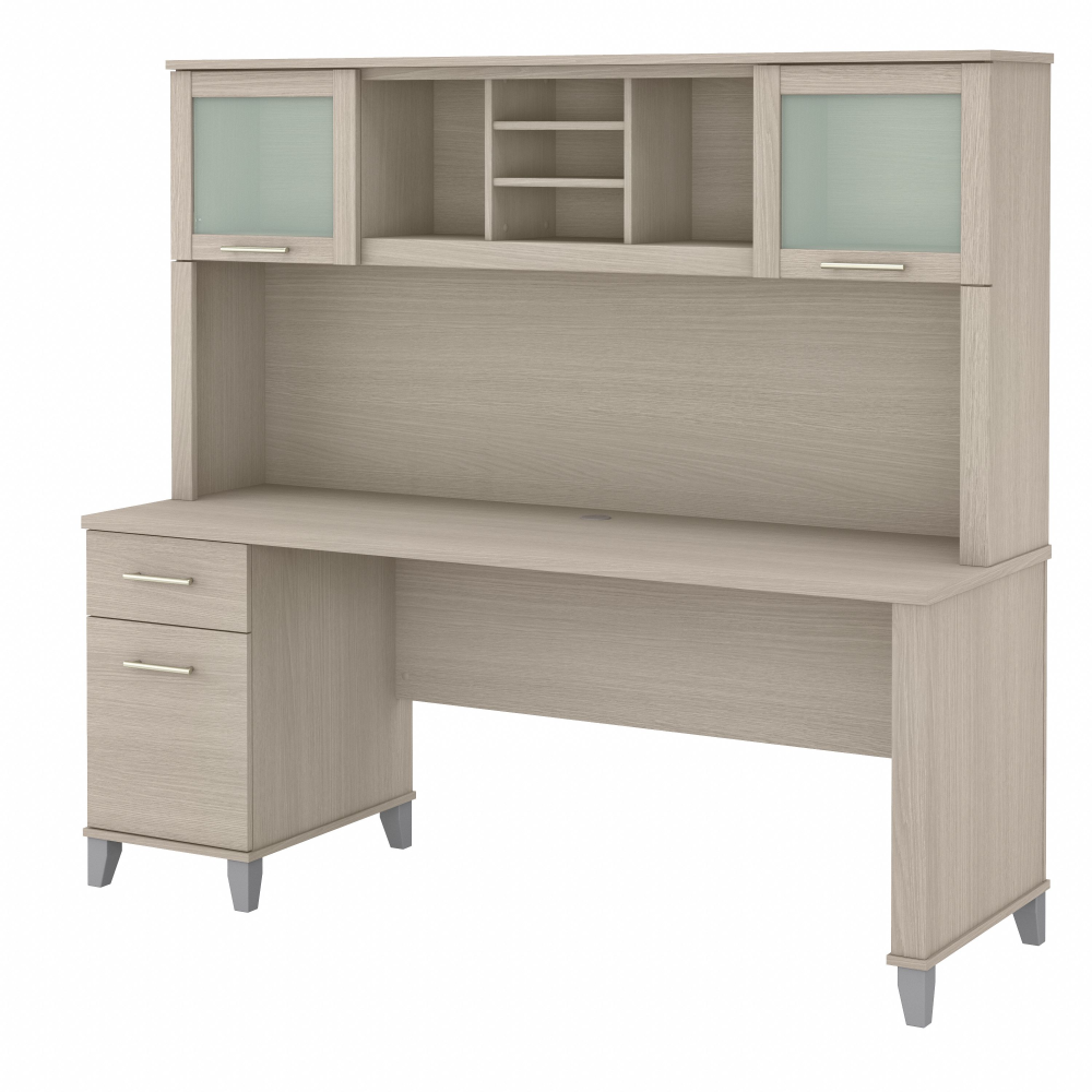 Shop Bush Furniture Somerset 72W Office Desk with Drawers and Hutch, Image 02, SET018SO, #color_sand oak