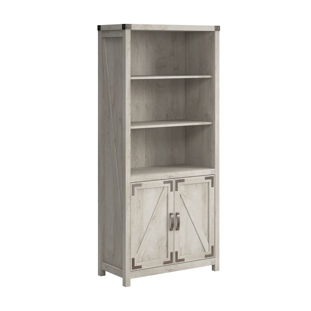 Shop Bush Furniture Knoxville Tall 5 Shelf Bookcase with Doors, Image 02, CGB132CWH-03, #color_cottage white