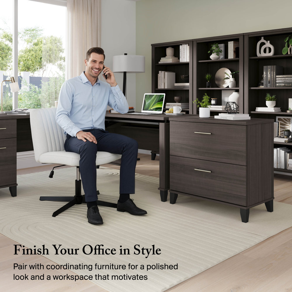 Shop Bush Furniture Somerset 72W 3 Position Sit to Stand L Shaped Desk, Image 03, SET014SG, #color_storm gray
