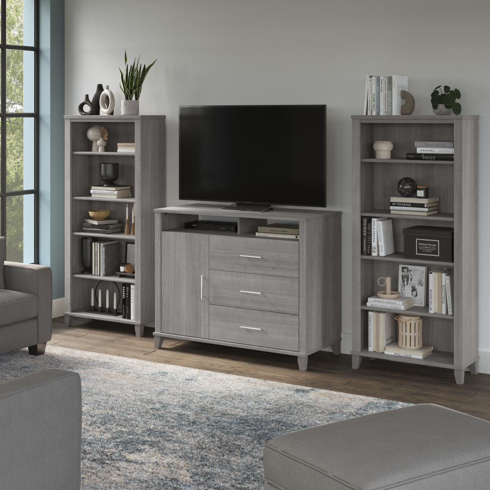Shop Bush Furniture Somerset Entertainment Center, Image 01, SET039PG, #color_platinum gray